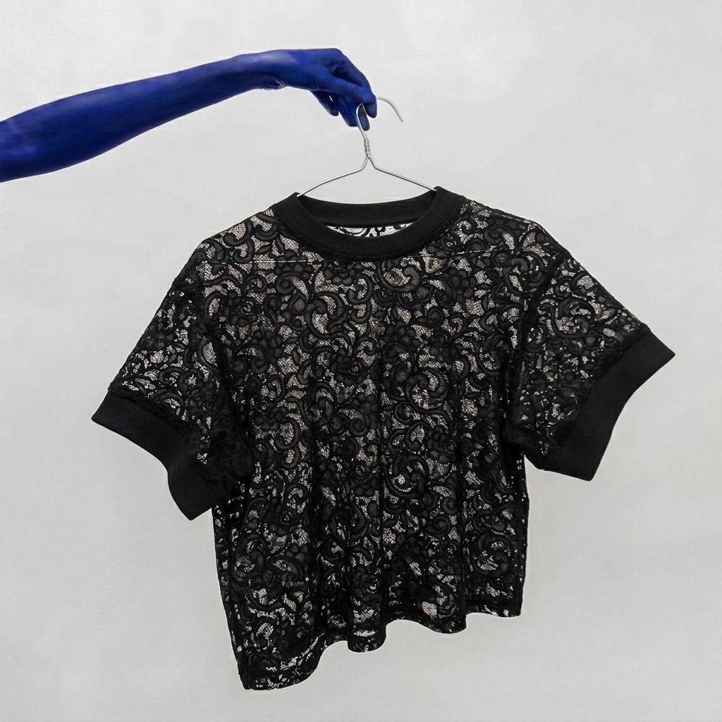 Dantelli oversize midi tişört / unisex - melongeneCo