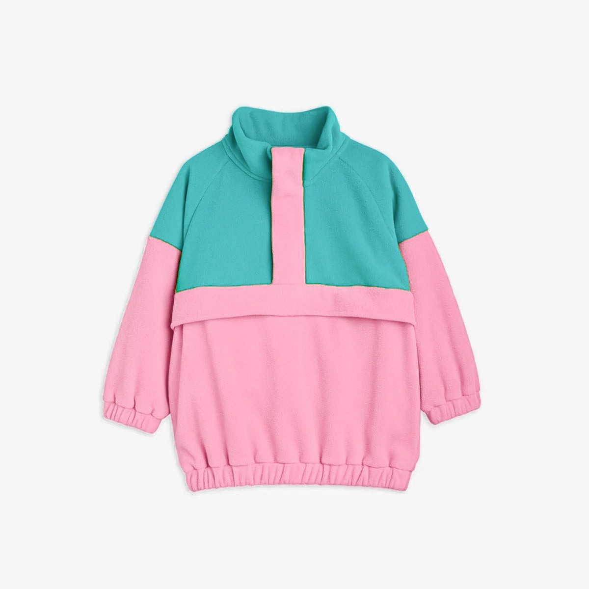 Mevsimlik pembe mint renkli oversize polar sweatshirt