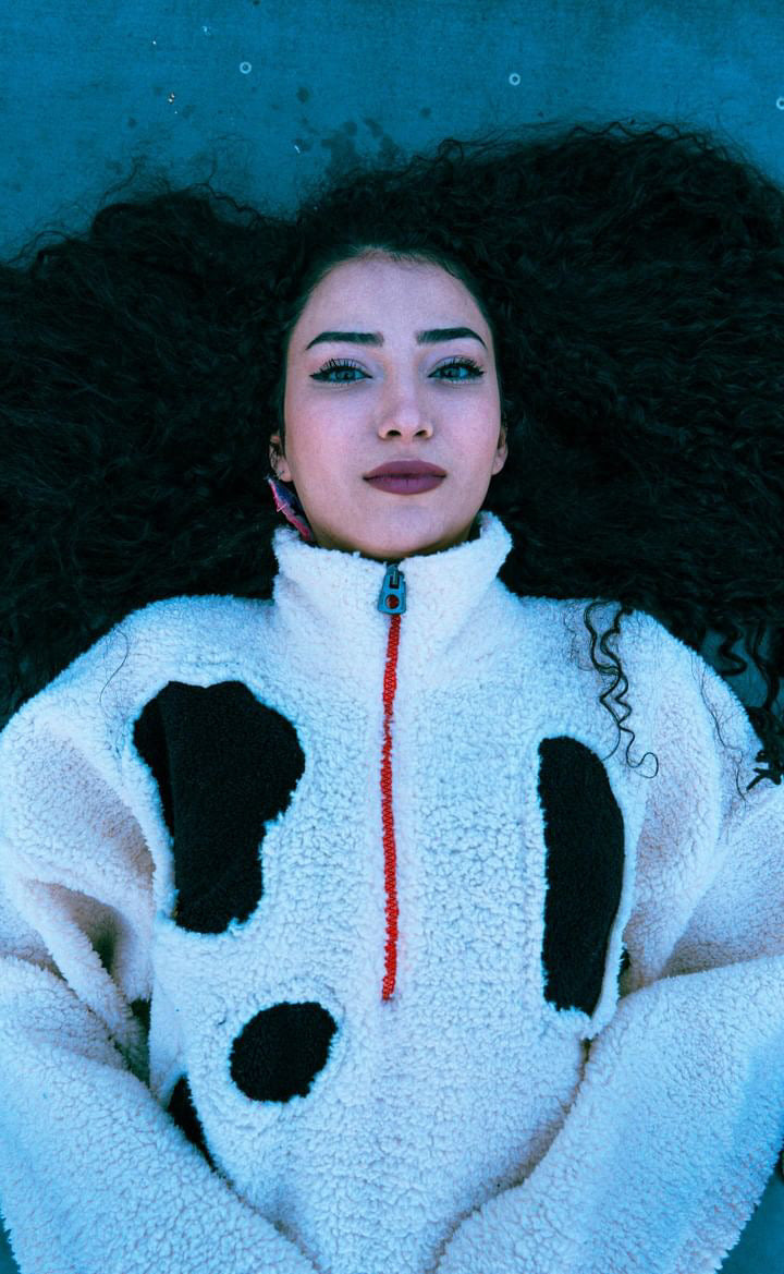 İnek Koyun crop polar sweatshirt - melongeneCo