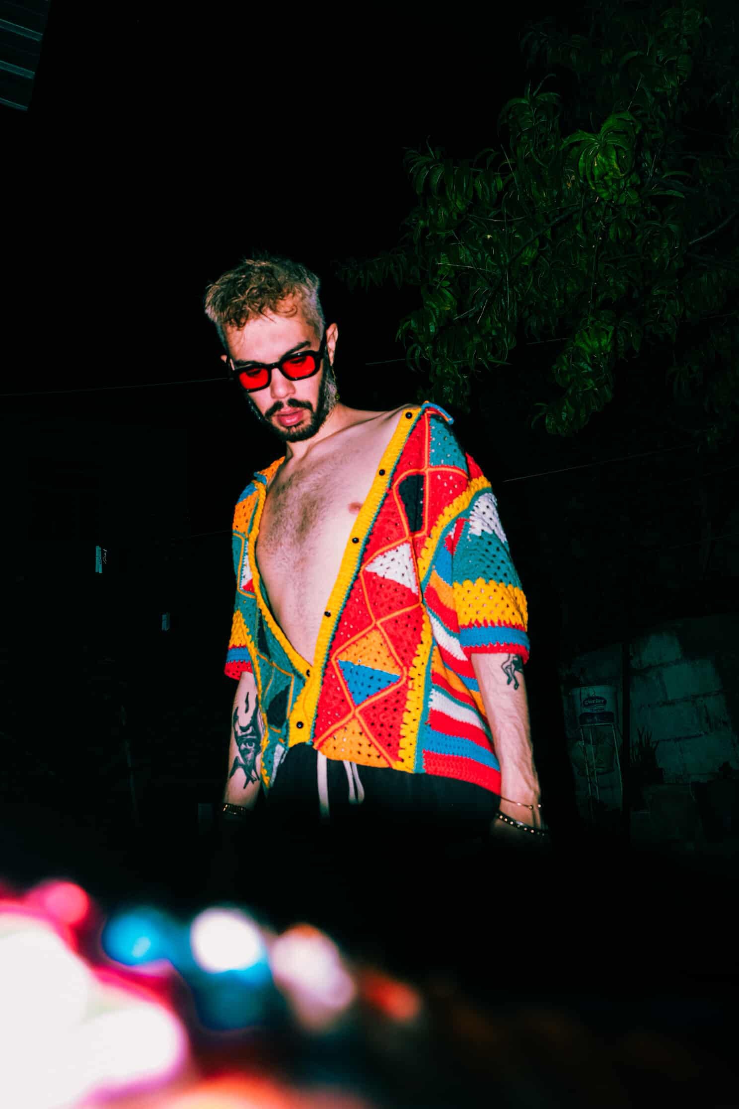 Örgü colorful but desenli gömlek - melongeneCo