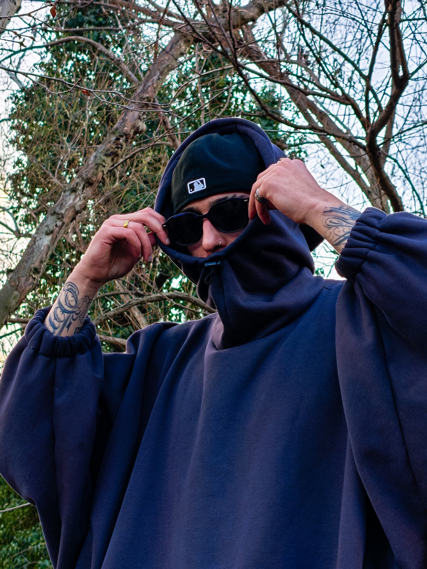 Ninja design antrasit hoodie - melongeneCo