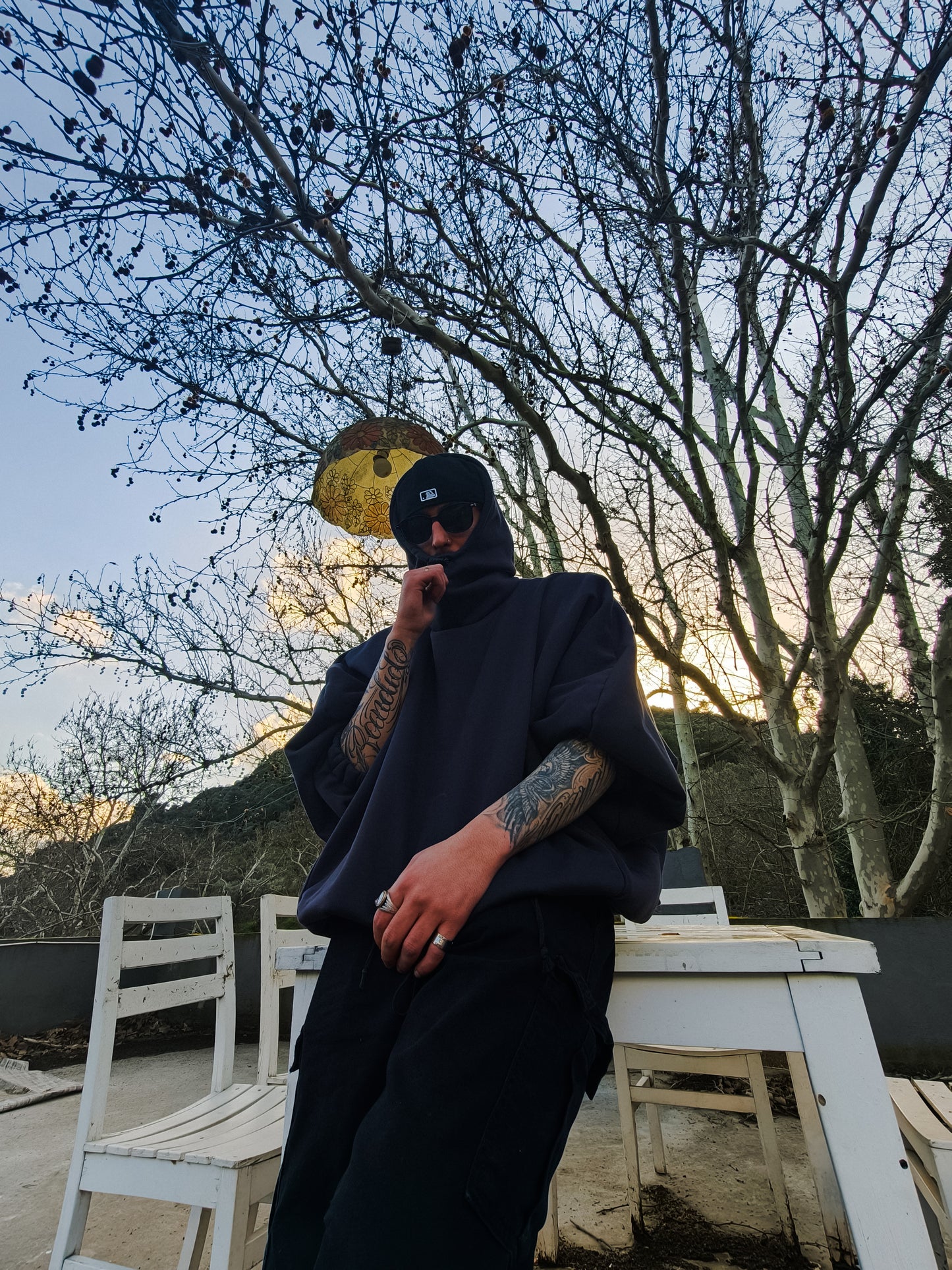 Ninja design antrasit hoodie - melongeneCo