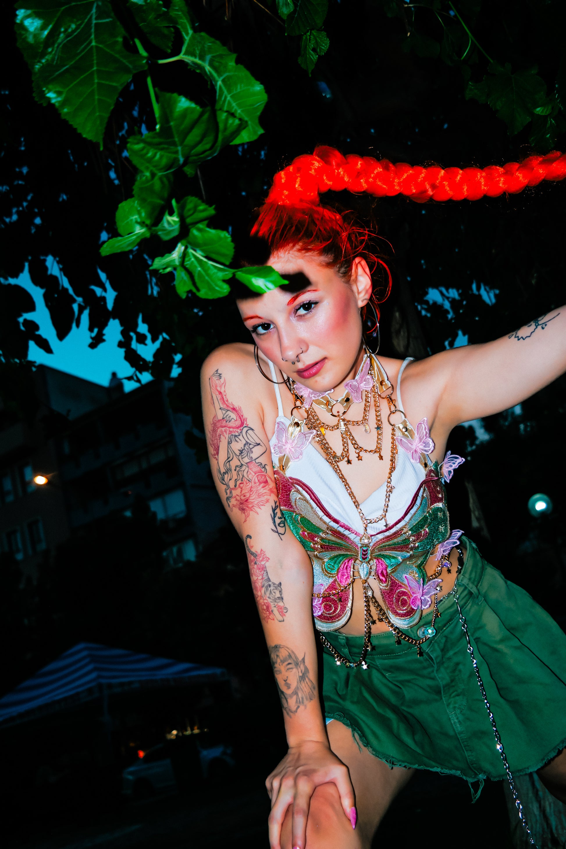 Nakış kelebek peri crop top - melongeneCo