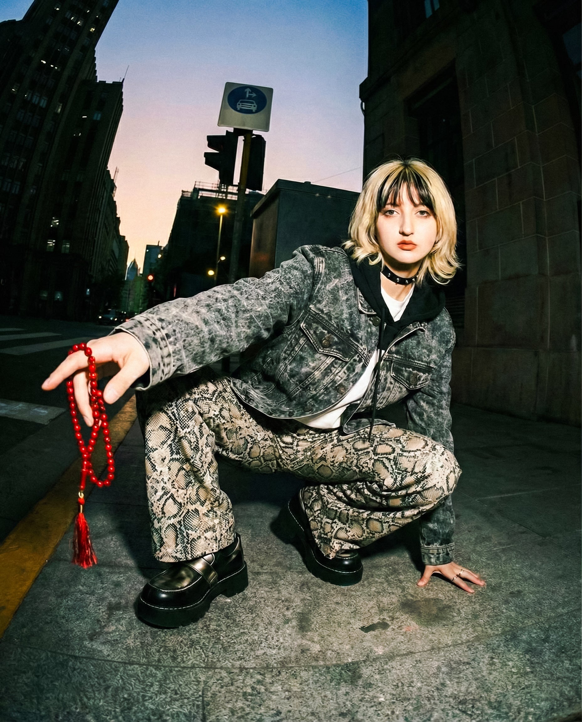 Leopar desen ince geniş paça pantolon - melongeneCo