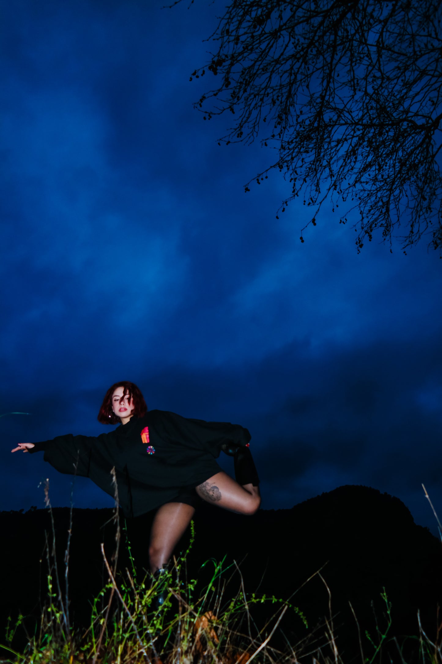 Do you love me midi siyah oversize sweatshirt