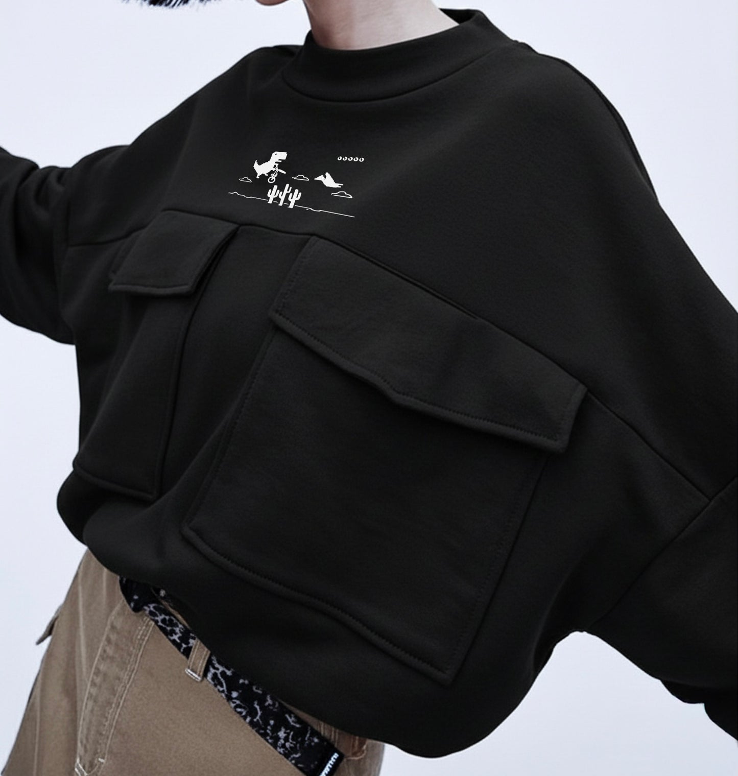 siyah midi sweatshirt - melongeneCo