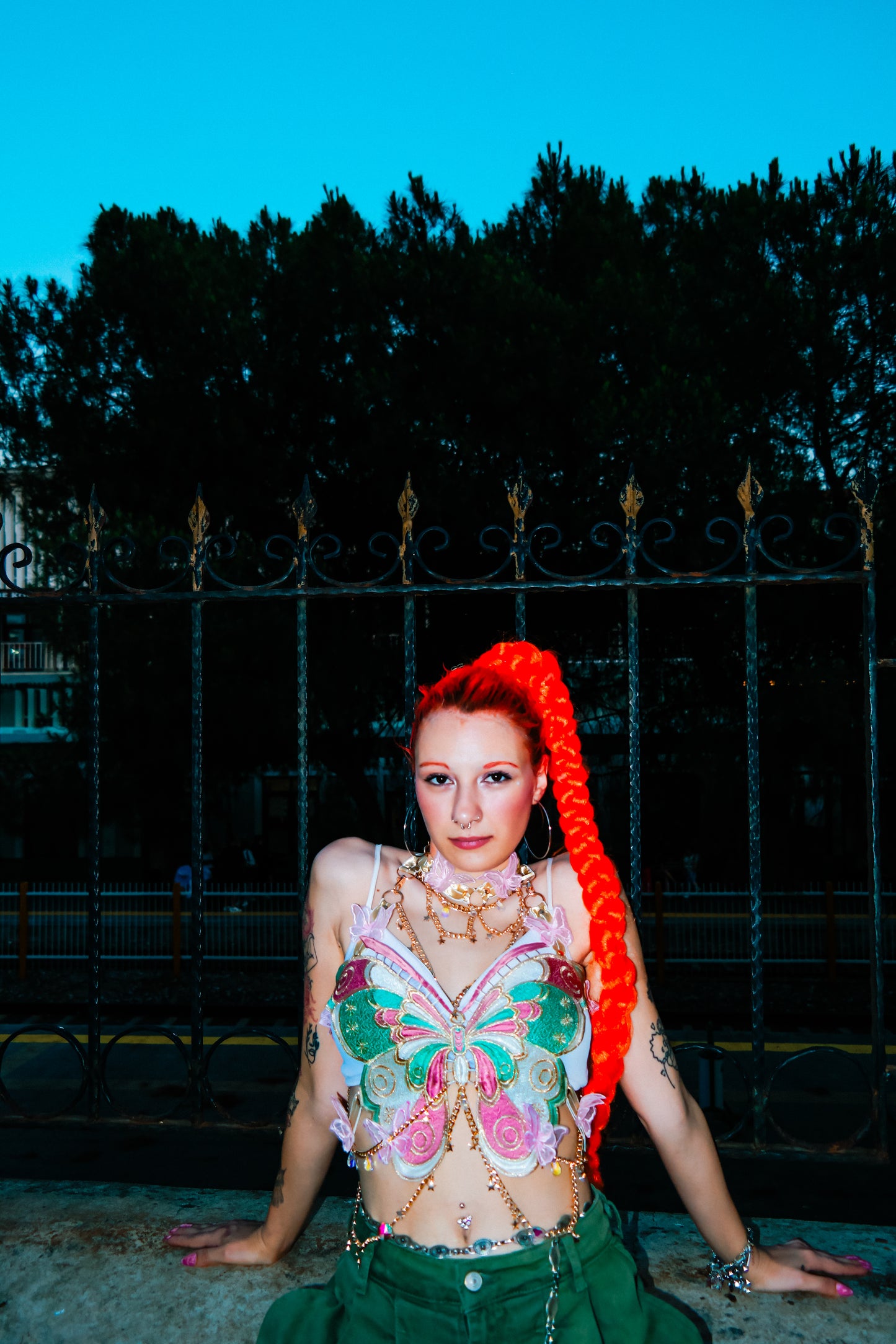 Nakış kelebek peri crop top - melongeneCo