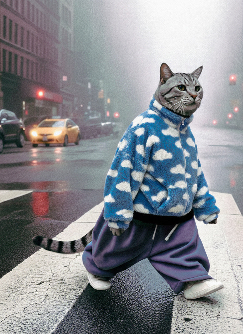 Bulutlu crop peluş ceket