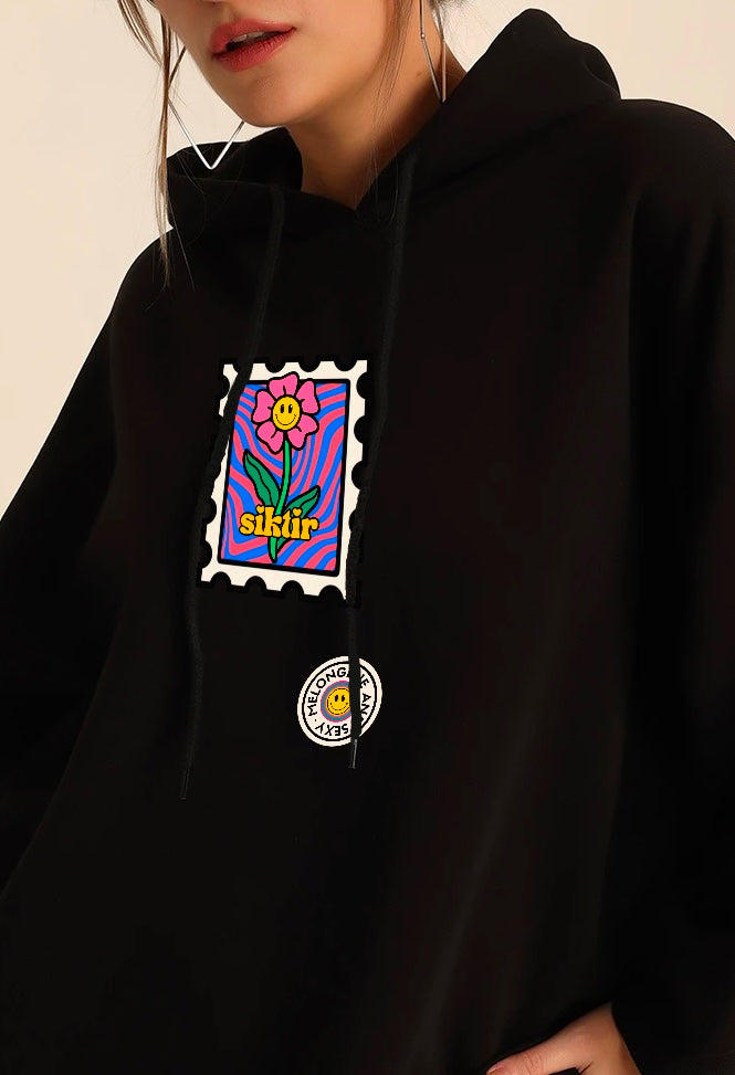 “Siktir” kapşollu siyah sweatshirt - melongeneCo