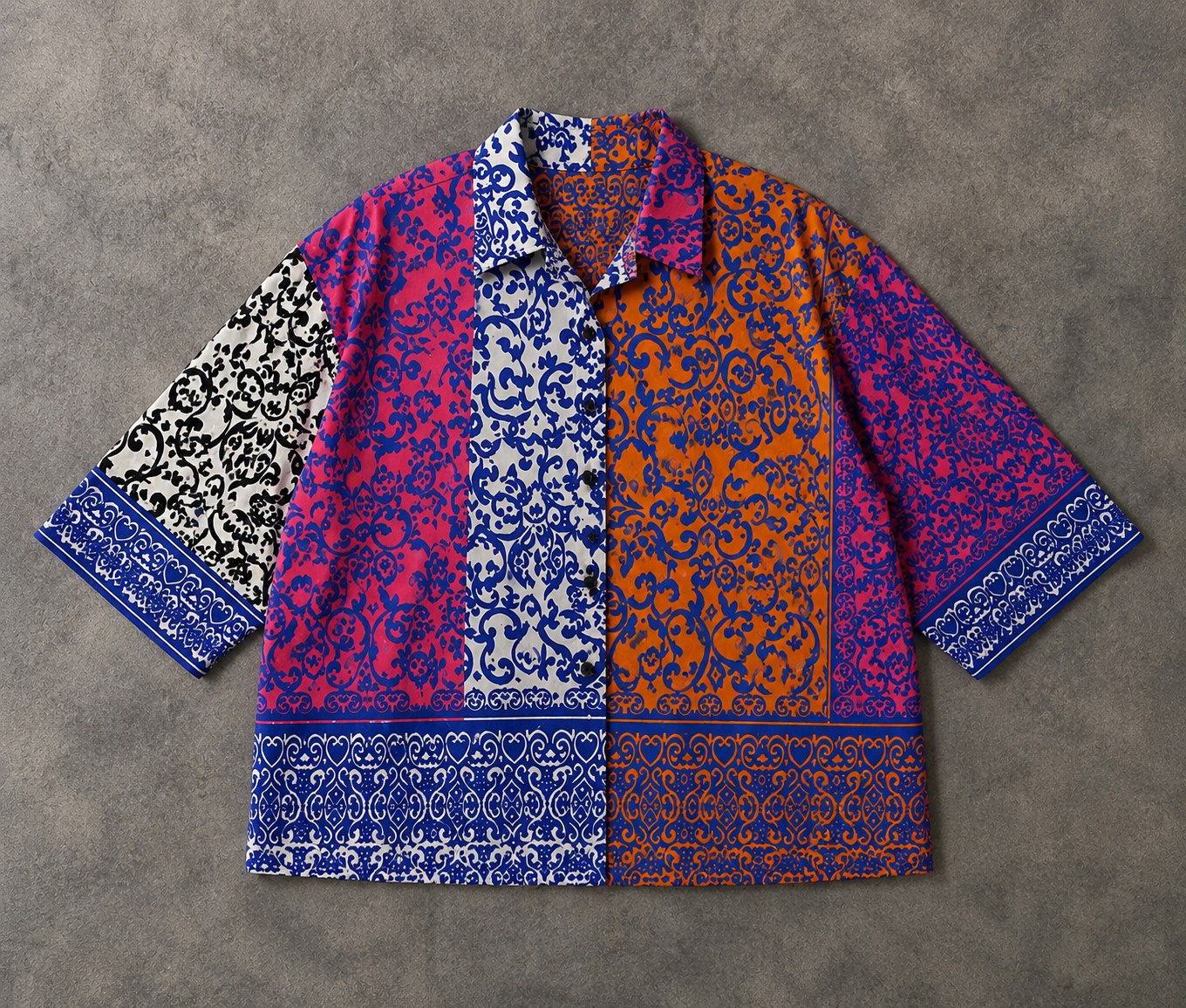 Mixed midi special oversize kısa gömlek