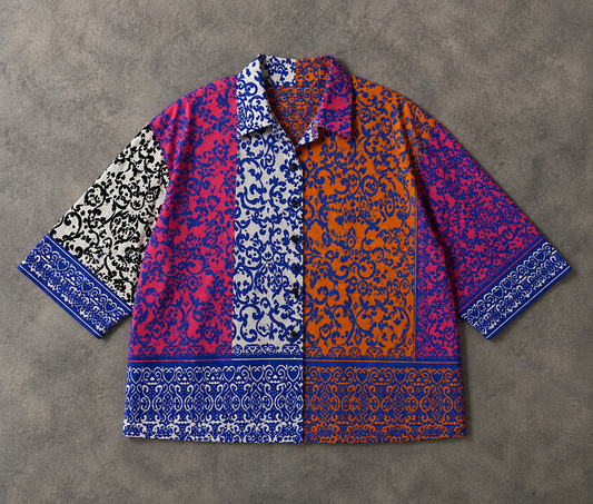 Mixed midi special oversize kısa gömlek