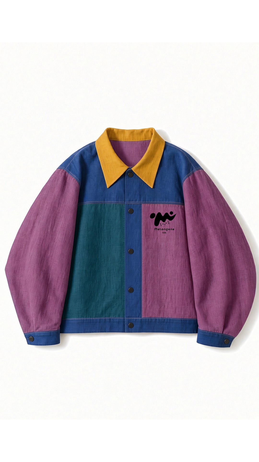 Color block Kalın keten ceket